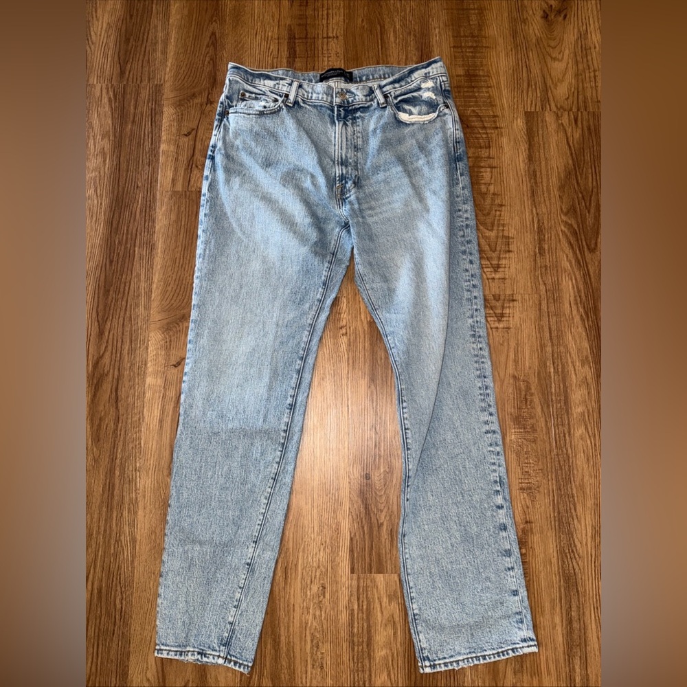 Abercrombie & Fitch Jeans Mens 34x36 Stonewash Light  Blue 90s Straight Vintage